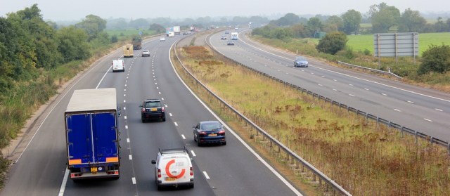 crossing over M5 by road bridge, Ruth in North Somerset