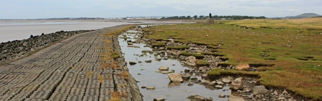 track by the sea, Ruth walking the coast, Somerset
