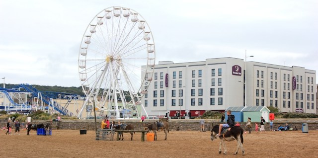 big wheel, Ruth Livingstone walking through Weston Super Mare