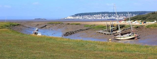narrow River Axe, Ruth walking the river bank