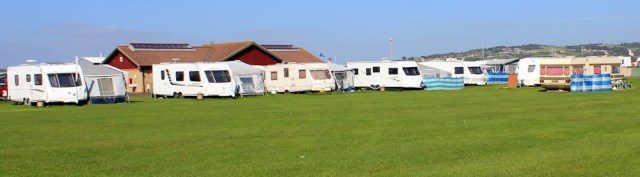 caravan park, reception, River Axe, Ruth trying to walk the coast