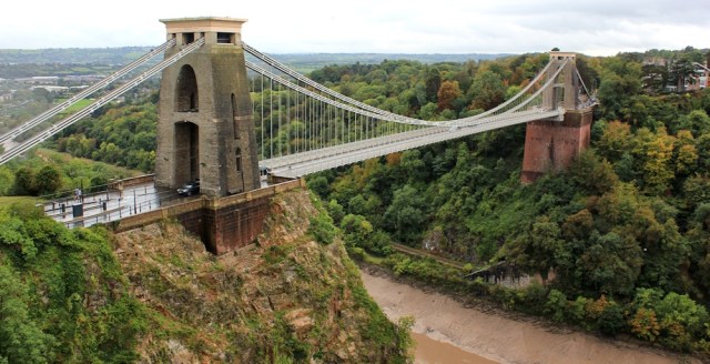 Clifton Suspension Bridge, Ruth walking in Bristol