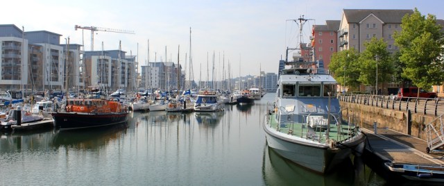 Portishead Marina, Ruth walking the British coast