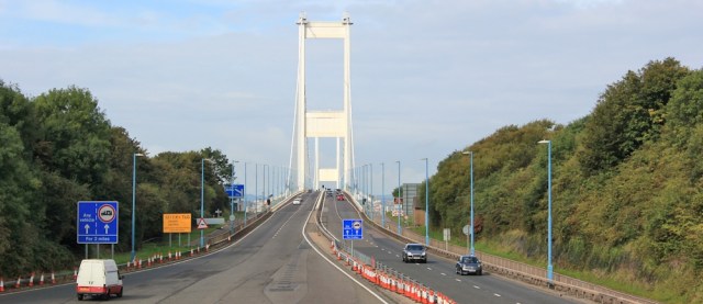  view of First Severn Crossing from the toll booth gantry, Ruth's coastal walking