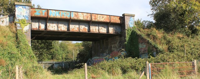 another railway bridge, Ruth walking the Severn Way