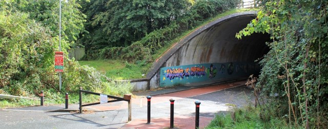 back to the underpass, M48, Ruth walking in Chepstow