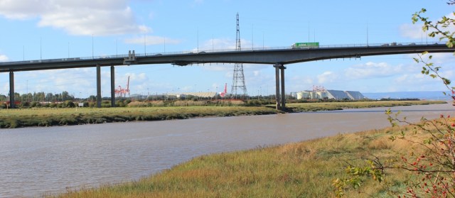 M5 Bridge over the Avon, Portbury Dock behind, Ruth Livingstone