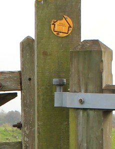 a footpath sign at last, Ruth in Somerset