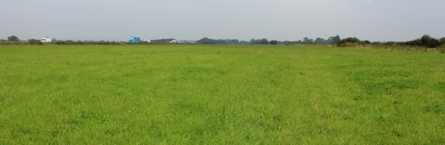 b09 long plod through a featureless field, Ruth walking in Somerset