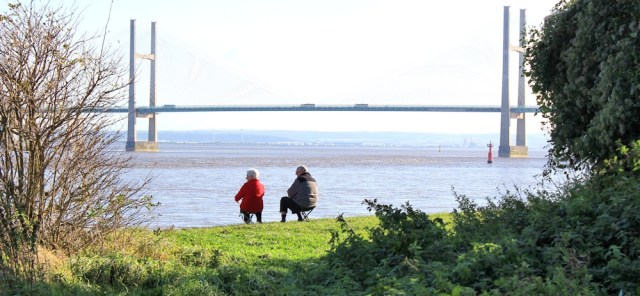 b12 Second Severn Crossing, Ruth walking the coast in Wales