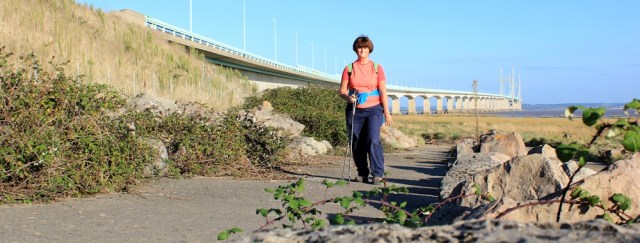 b18 self portrait with Second Severn Crossing, Ruth on Wales Coast Path