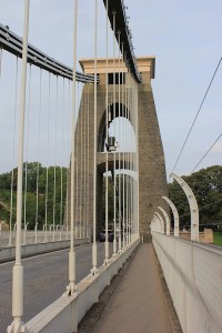  Clifton Bridge pillar, Ruth walking in Bristol