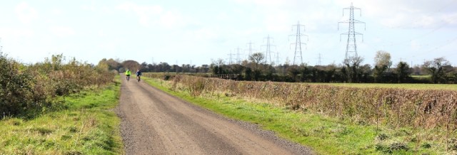 cycle route number 4, Caldicot Moor, Ruth walking the Wales Coast Path