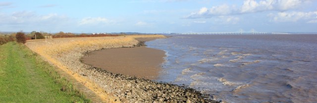 08 one last look at Severn Crossing Bridge, Ruth on Wales Coast Path