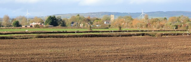 Redwick Church, Ruth walking the Wales Coast Path