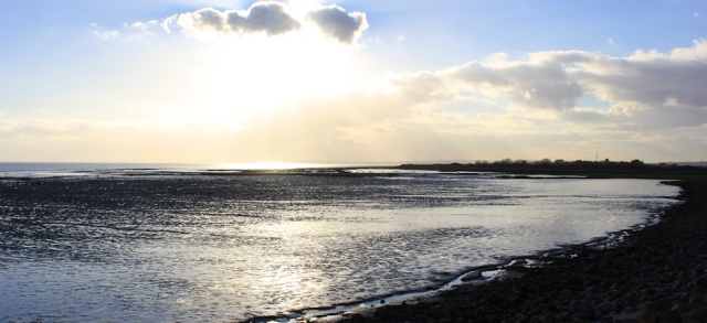  sinking sun, Peterstone Wentlooge, Ruth's coastal walk in Wales