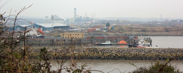 02 Industrial area, Barry Docks, Ruth walking the coast in Wales