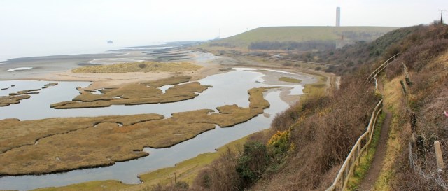 18 Andrews Pant towards Leys Beach, Ruth on the Wales Coast Path
