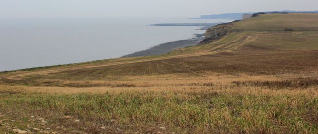 25 sea view at last, Ruth walking the Wales coast