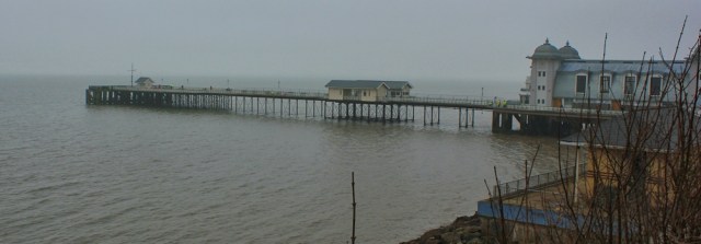 b03 Penarth Pier, Ruth walking the Wales Coast Path