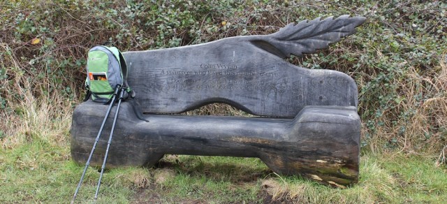 b09 Colin Vyvyan's bench, Ruth walking in Wales