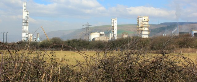 17 industrial zone, Ruth walking through Port Talbot