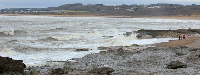 wild waves, Ruth walking the Wales Coast Path