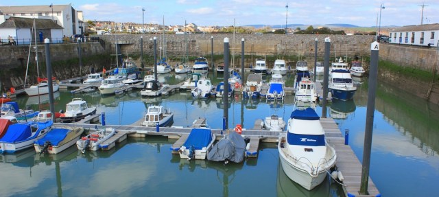 a02 marina at Porthcawl, Ruth on her coastal walk in Wales