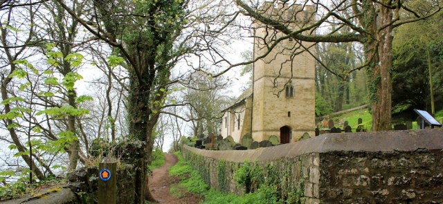 Oxwich Church, Ruth Livingstone walking the Wales Coast Path