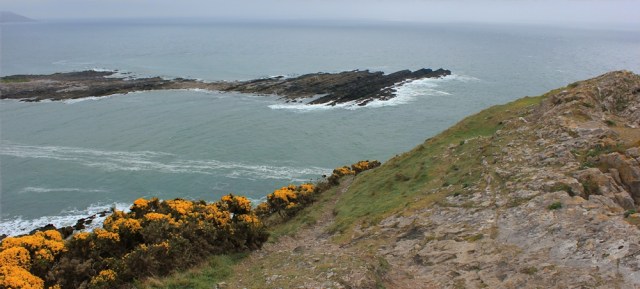 02 rocky path, Ruth walking on Port Eynon Point
