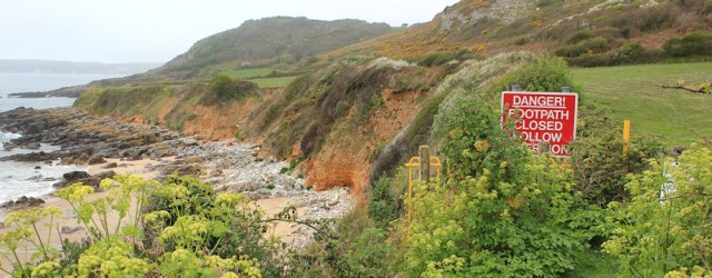  footpath closed diversion, Port-Eynon Bay, Ruth on Wales Coast Path