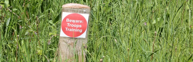 12 troops training sign, Ruth in Pembrey Country Park
