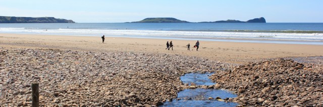 14 back along Rhossili Beach, Ruth in Wales