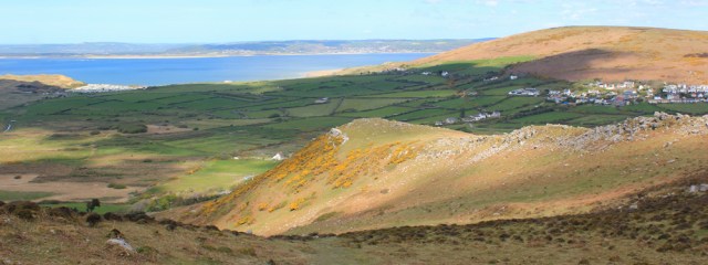 15 view down from Rhossili Down, Whiteford Sands and Llangennith, Ruth in Gower