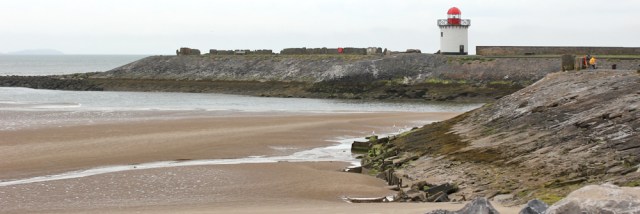18 pier and lighthouse at Burry Port, Ruth walking the Wales Coast Path