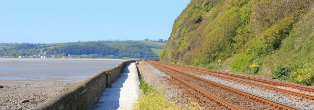 a12 over railway, St Ishamel's Scar, Ruth walking up River Towy