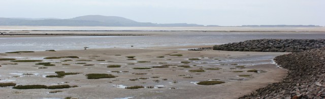 b06 view over to Llanmadoc Hill, Ruth on the Wales Coast Path, Llanelli