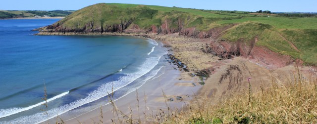 02 Swanlake Bay, Ruth hiking the Pembrokeshire Coast Path, Wales