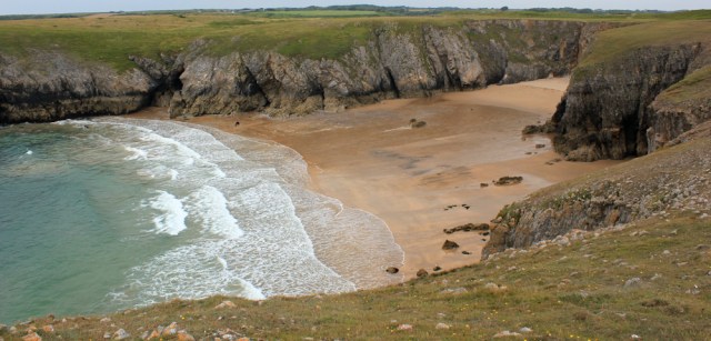 07 beach with no name, Ruth walking the Pembrokeshire Coast Path