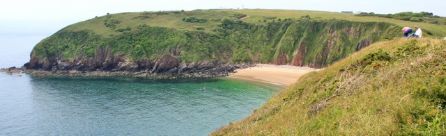 13 Skrinkle Haven, Ruth walking the Pembrokeshrie Coast Path