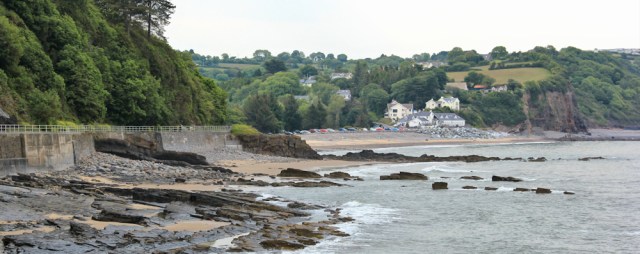 back to Wiseman's Bridge, Ruth walking the coast to Saundersfoot