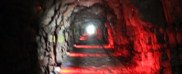  eerie tunnel, to Saundersfoot, Ruth walking the Pembrokeshire Coast Path