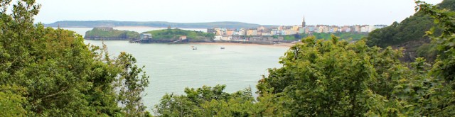  going into Dingle Woods, Ruth walking to Tenby