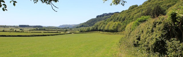 footpath on fields alongside A4066, Ruth in Wales