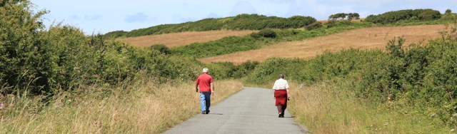  boring road towards Popton Point, Ruth walking the Pembrokeshire Coast Path, Milford Haven