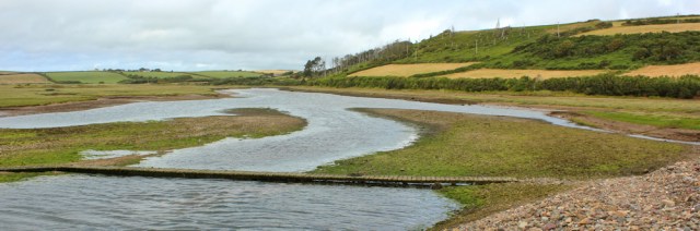 18 The Gann crossing, Musselwick, Ruth hiking the Pembrokeshire Coast Path