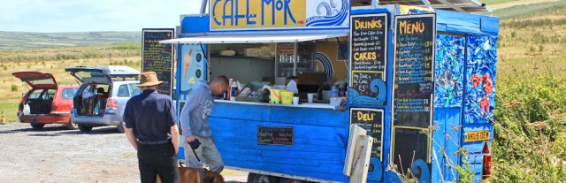 snack van, Freshwater West, Ruth walking the Pembrokeshire coast