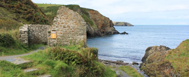 07 old mill at Trefin, Ruth hiking in Wales