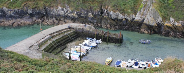 Clais quay, Ruth walking in Pembrokeshire