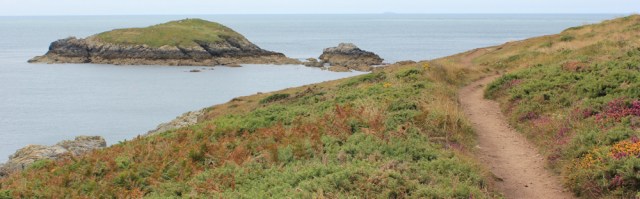 island off Pembrokeshire Coast, Ruth walking St Davids